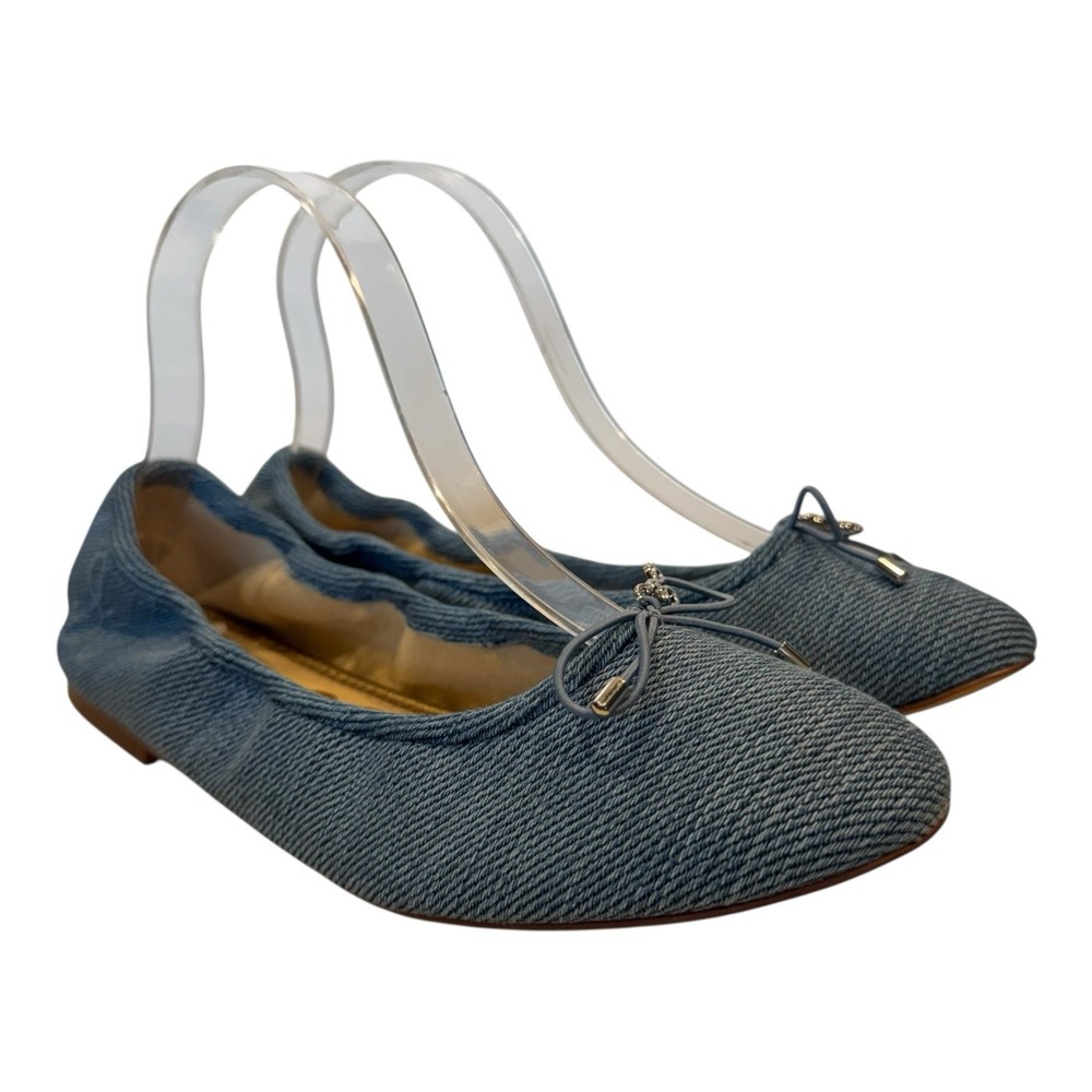 Sam Edelman Blue Textured Ballet Flats
